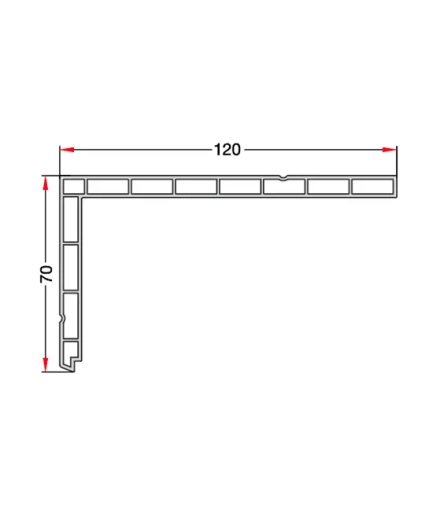 7cm x 12cm Pervaz yardımcı profil (EN 51) — Çukurova Profil