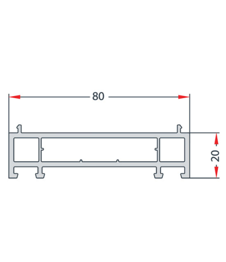 20 x 80 Yükseltme Profili (Highline) yardımcı profil (EN 110) — Çukurova Profil